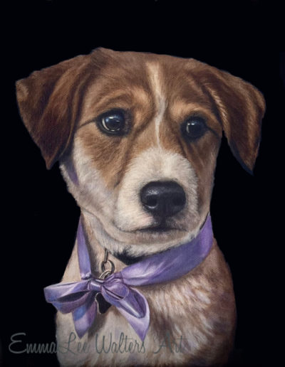 "emmalee art" "EmmaLee Walters" "Oil Painting" "Pet Portrait" "Custom Pet Painting" "Painting of Pet" "Dog with Bow" "Cute Dog Painting"