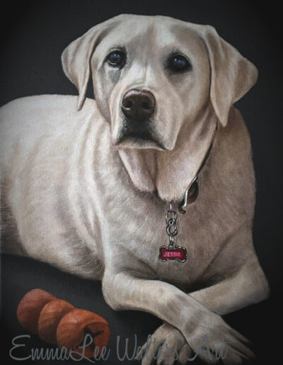 White Lab Painting, White Labrador Panting, EmmaLee Walters, EmmaLee Art, Realistic Dog Painting, Pet Painting