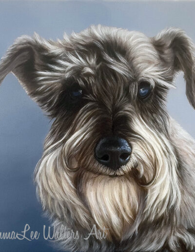 EmmaLee Walters, EmmaLee Art, Schnauzer Painting, Miniature Schnauzer painting,